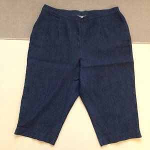 ALFRED DUNNER BLUE JEANS CROPPED WIDE LEG SIZE 20 NWOT